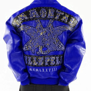 Pelle Pelle Blue Immortal Studded Leather Jacket image 0