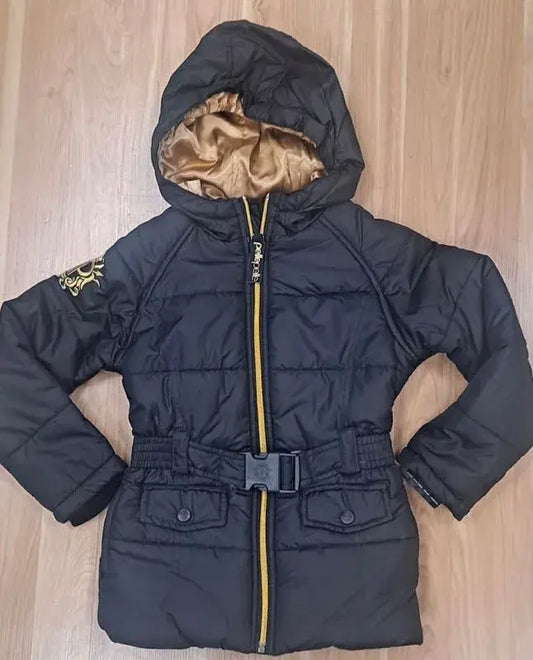 Girls Pelle Pelle Nylon Belted Snorkel Black Jacket image 0