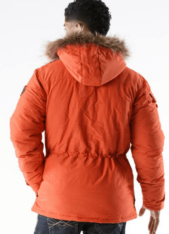 Pelle Pelle Fur Hood Snorkel Orange Puffer Jacket image 1