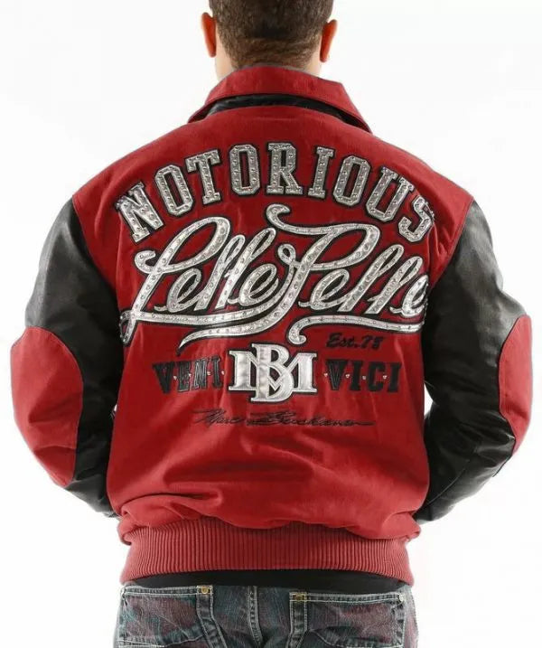 Pelle Pelle Mens Royal Red and Black Varsity Jacket image 1