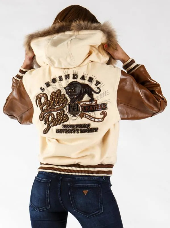 Pelle Pelle Womens Legendary Fur Hooded Cream Jacket image 1