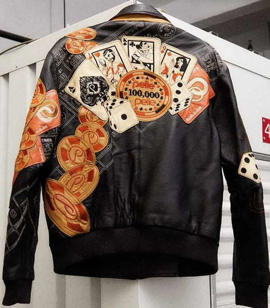 Pelle Pelle 100000 Cards Black Leather Jacket image 0