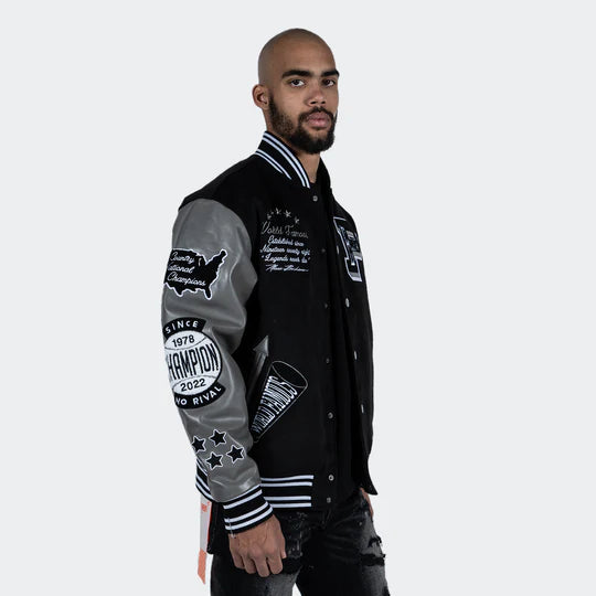 Men’s Pelle Pelle Wool Varsity Jacket Black image 1