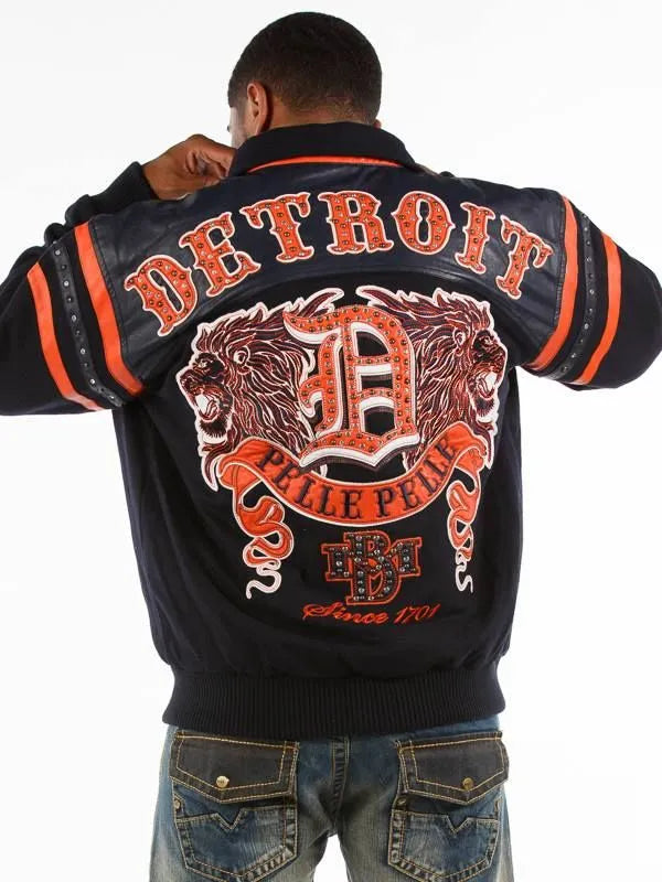 Pelle Pelle Mens Black & Orange Detroit 1978 Jacket image 1