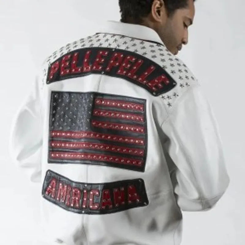 Pelle Pelle White Americana Studded Jacket image 1