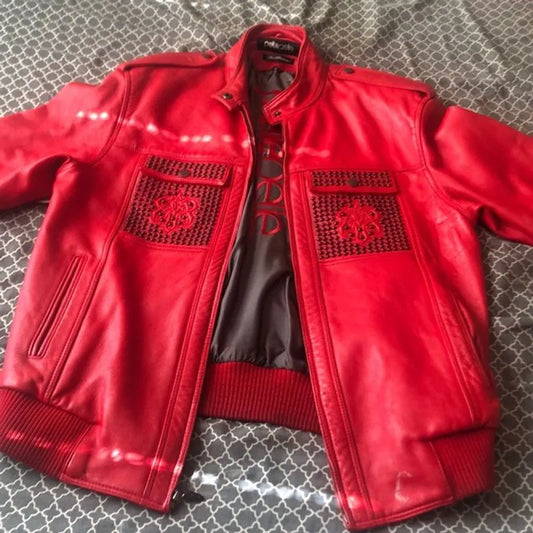 Men Pelle Pelle Red Leather Jacket image 0