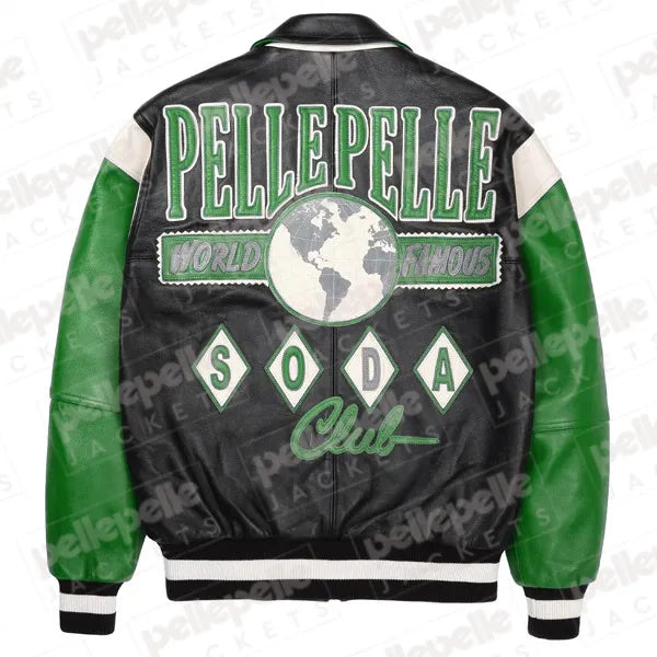 World Famous Soda Club Dull Green Plush Jacket image 1