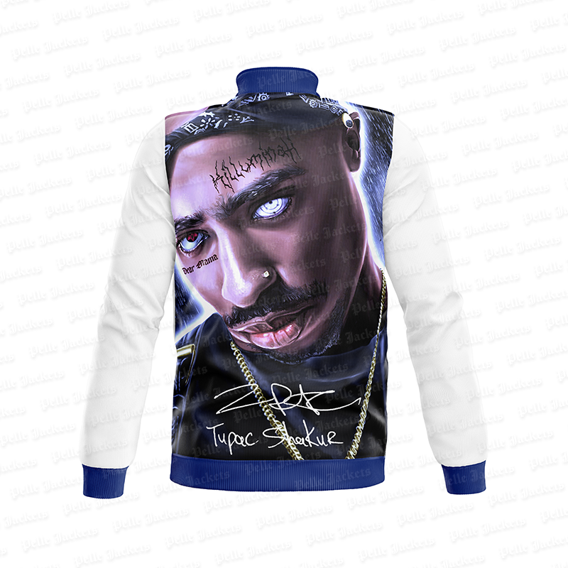 Tupac Legends Never Die Blue Varsity Jacket image 6