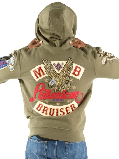 Pelle Pelle Mens American Bruiser Olive Hoodie image 1