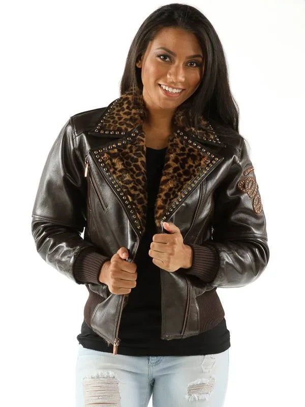 Pelle Pelle Brown Biker Women Leather Jacket image 0