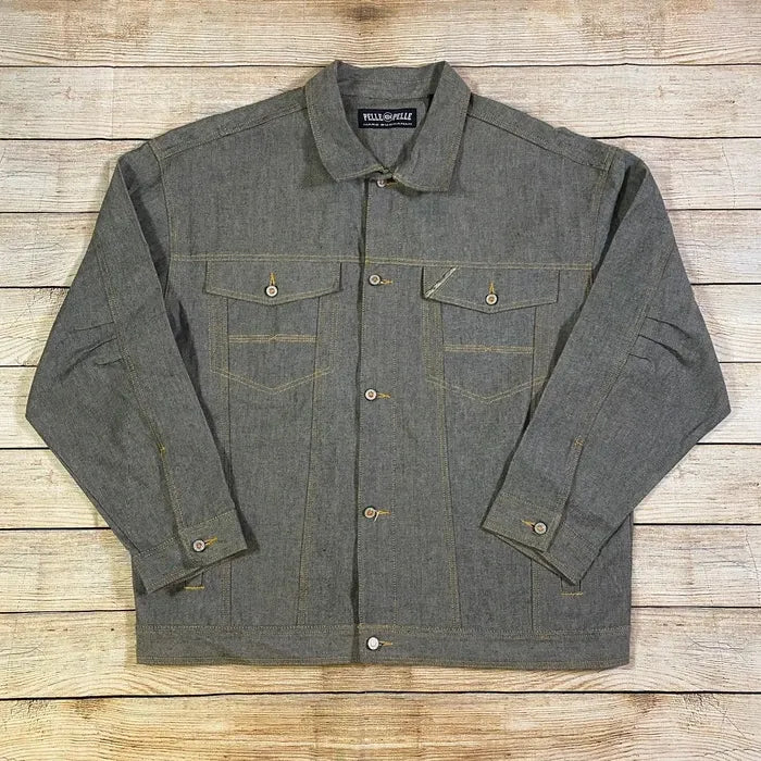 Vintage Dyed Pelle Pelle Gray Denim Jacket image 0
