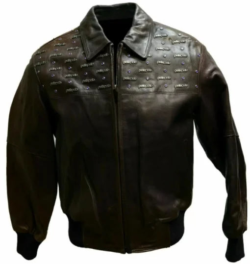 Black Pelle Pelle Emblem Leather Jacket image 0