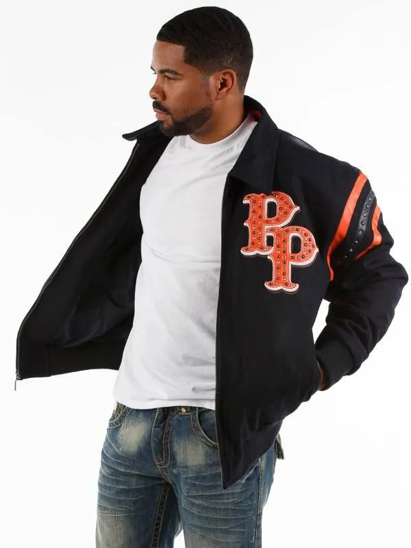 Pelle Pelle Mens Black & Orange Detroit 1978 Jacket image 0