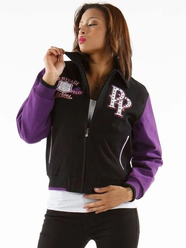 Pelle Pelle Womens Heritage Series Purple & Black Wool Jacket image 0