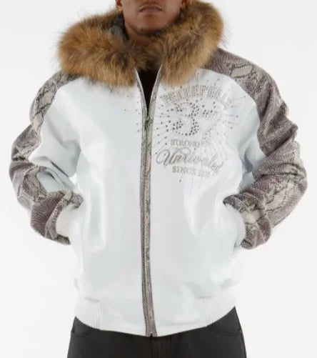 Avant Garde White Pelle Pelle Fur Hood Jacket image 1