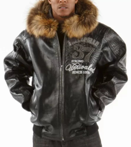 Black Avant Garde Pelle Pelle Fur Hood Jacket image 1