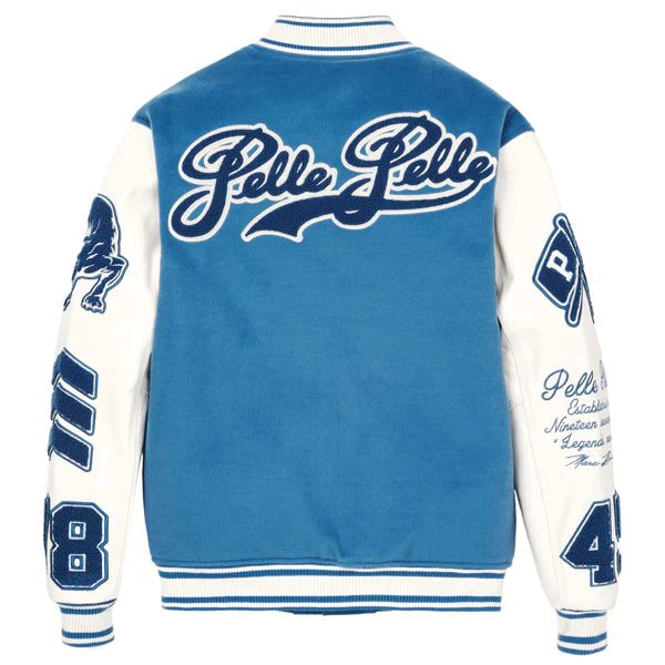 Men Pelle Pelle Blue Varsity Jacket image 1