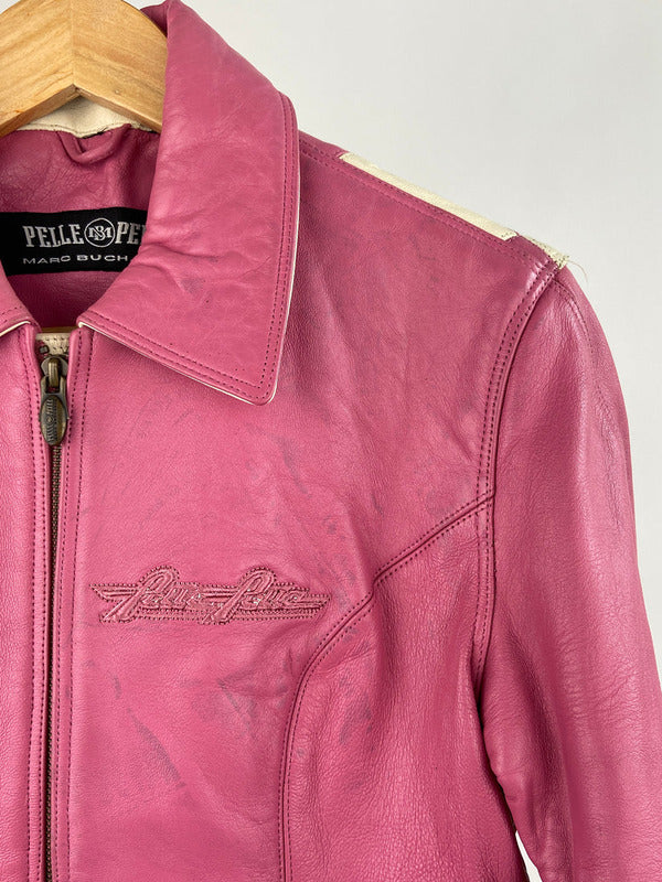 Vintage 90s Pelle Pelle Pink Leather Jacket image 2