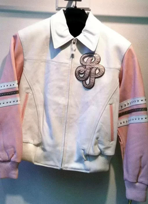 Pelle Pelle Major League Encrusted Pink White Jacket image 0