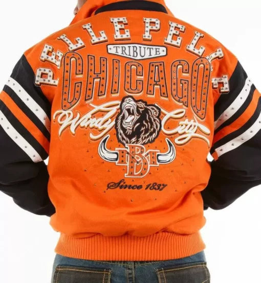 Pelle Pelle Orange Black Chicago Tribute Windy Jacket image 0