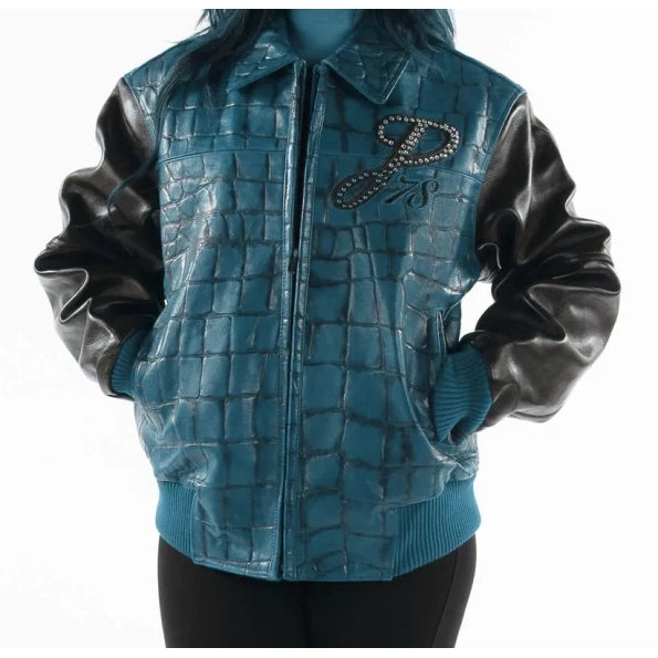 Pelle Pelle Exotic Studded Turquoise Black Jacket image 0