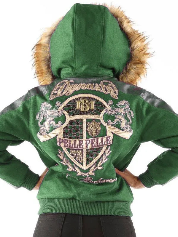 Pelle Pelle Womens Dynasty Green Hooded Jacket image 1