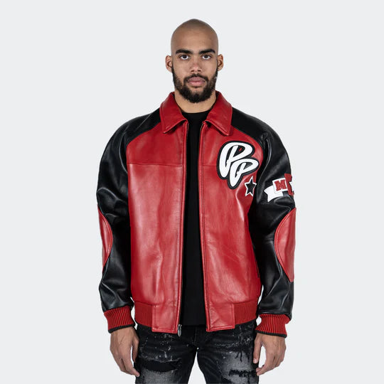 Men’s Pelle Pelle Original Soda Club Leather Jacket Red Black image 0