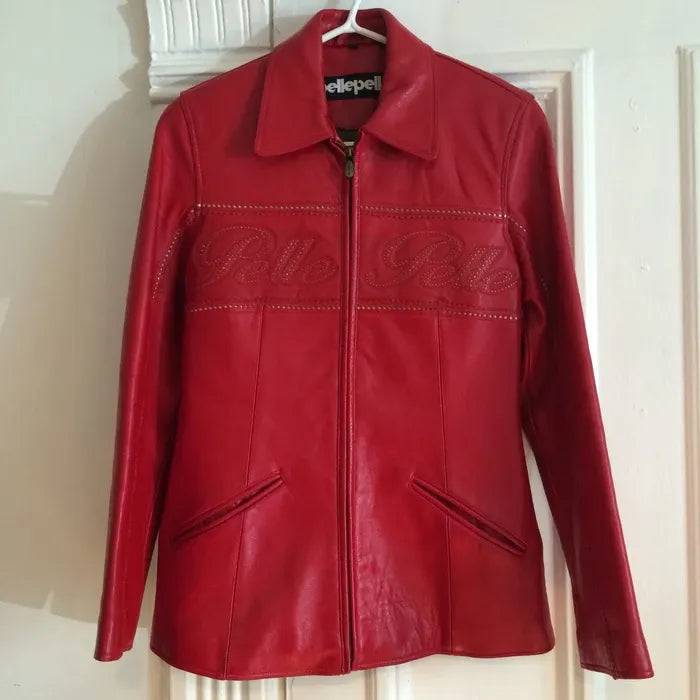 Pelle Pelle Womens Marc Buchanan Red Leather Jacket image 0