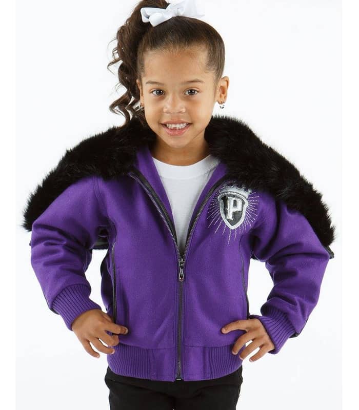 Pelle Pelle Kids Purple Fur Wool Jacket image 0