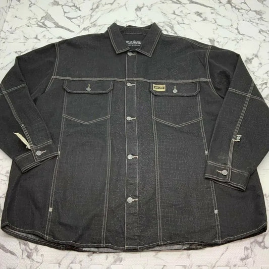 Mens Pelle Pelle Black Animal Print Casual Denim Jacket image 0