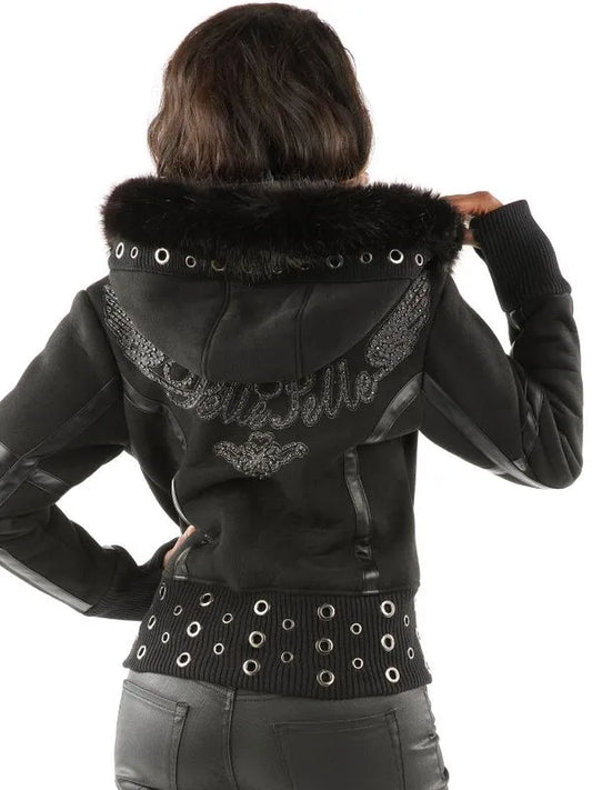 Ladies Pelle Pelle Wing Black Hoodie image 0
