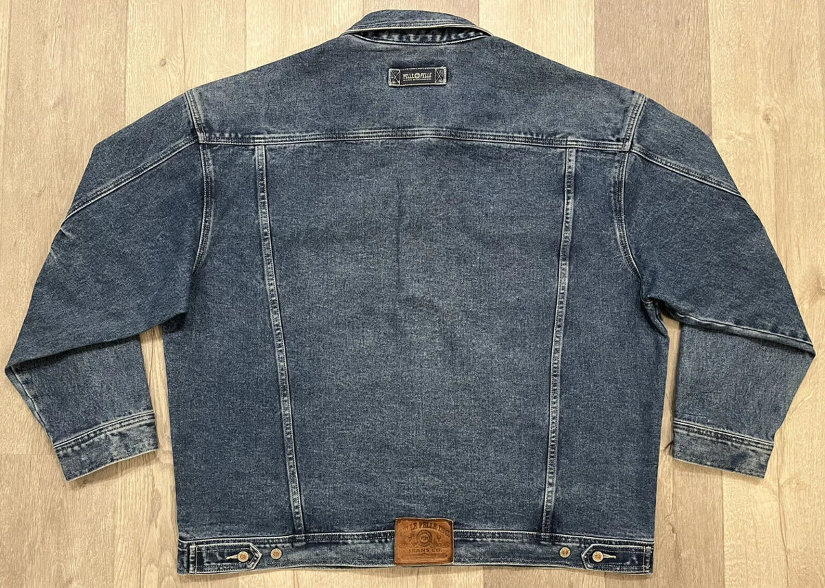 Pelle Pelle Mens Blue Denim Bomber Varsity Jacket image 1