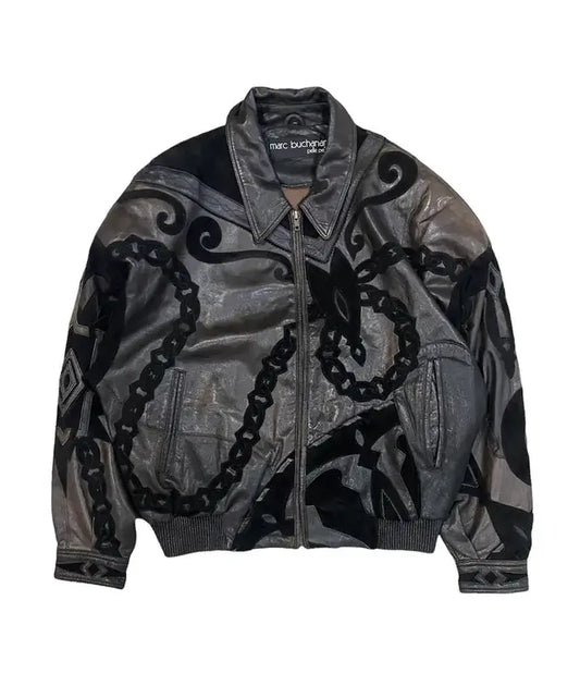 90s Pelle Pelle Marc Buchanan chain tribal tattoo leather image 0