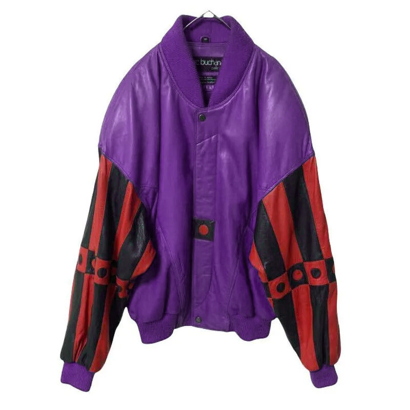 Pelle Pelle 90s Marc Buchanan Purple Leather Jacket image 0