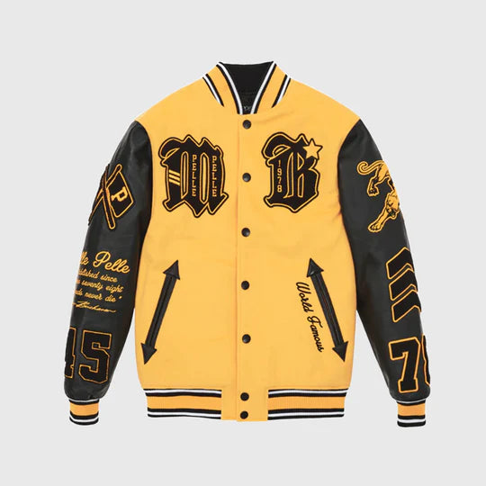 Men’s Pelle Pelle Wool Varsity Jacket Gold/Black image 0