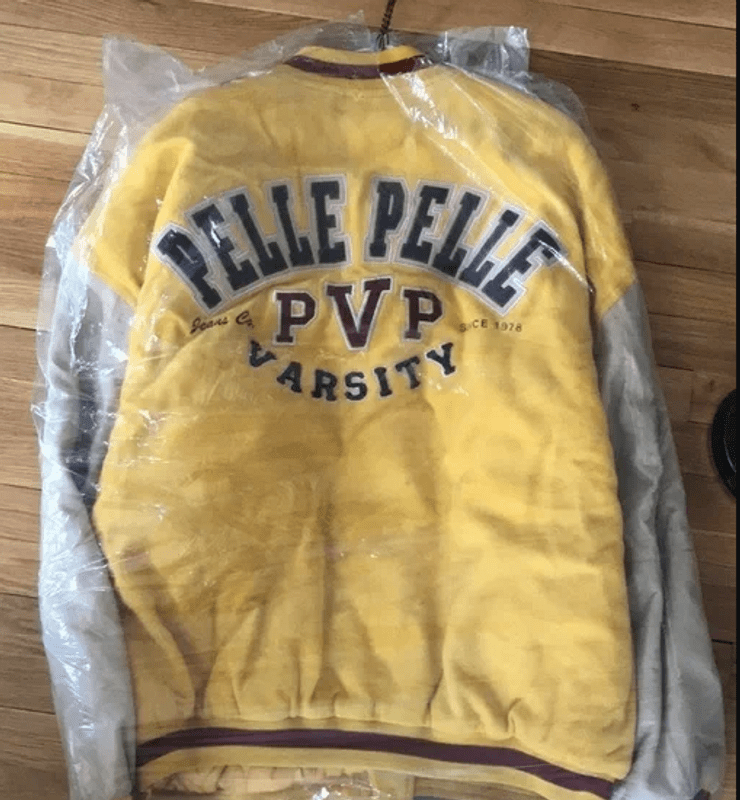 Vintage Pelle Pelle Yellow Varsity Leather Jacket image 1