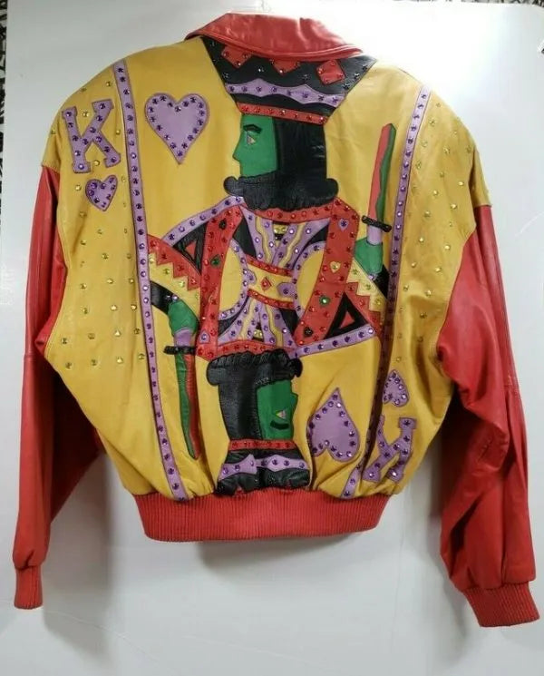 Marc Buchanan Pelle Pelle Joker & King Rhinestone Leather Jacket image 1