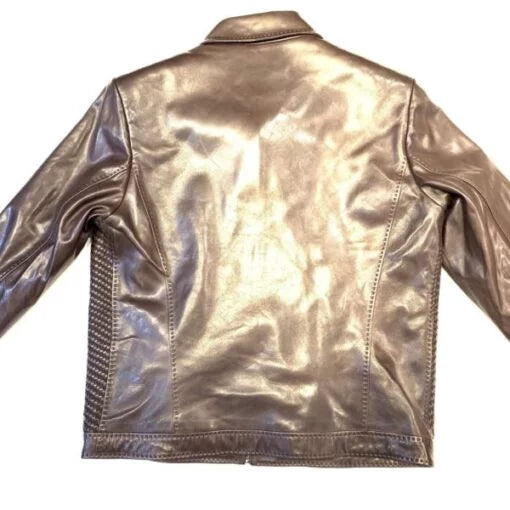 PelleSi Chocolate Blue Bomber Jacket image 1