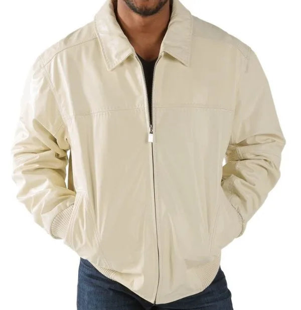 Pelle Pelle Plain Offwhite Leather Jacket image 1