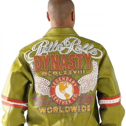 Worldwide Dynasty By Pelle Pelle Olive Leather Jacket image 0