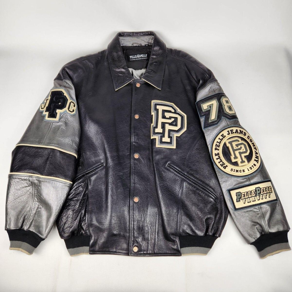Pelle Pelle Vintage Marc Buchanan Black Bomber Jacket image 0