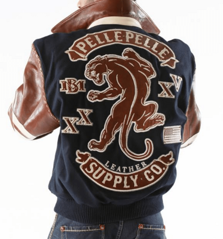 Pelle Pelle Panther Blue and Brown Jacket image 3