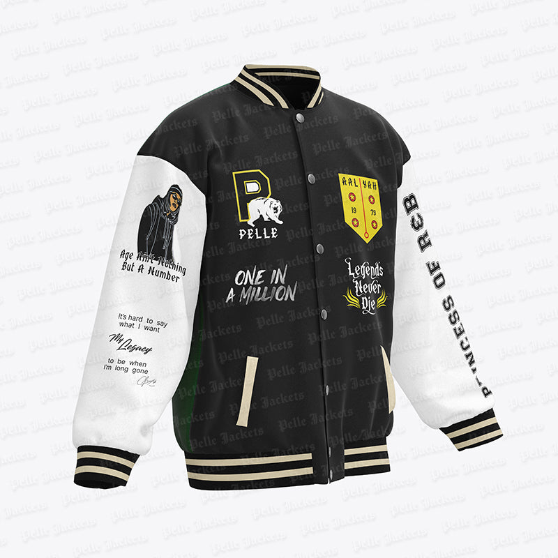 Aaliyah Legends Never Die White Varsity Jacket image 2