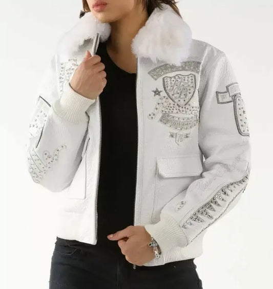American Bruiser White Bombshell Pelle Pelle Jacket image 0