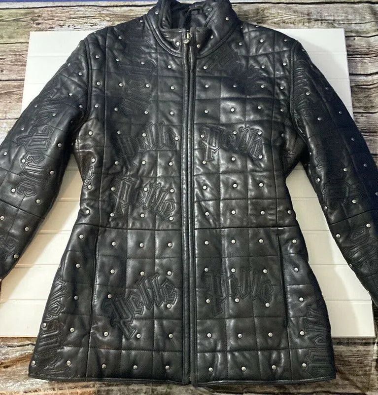Pelle Pelle Womens Marc Buchanan Quilted Leather Coat image 0