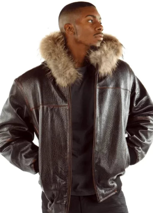 Pelle Pelle Hooded Script Leather Jacket image 0