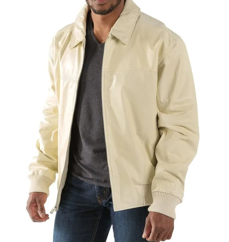 Pelle Pelle Plain Offwhite Leather Jacket image 0