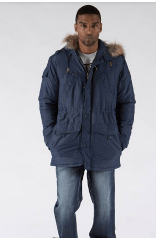 Pelle Pelle Fur Hood Snorkel Blue Nylon Jacket image 0