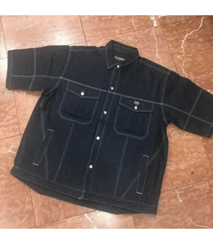 Pelle Pelle Mens Raw Blue Shorts Sleeve Denim Jacket image 0