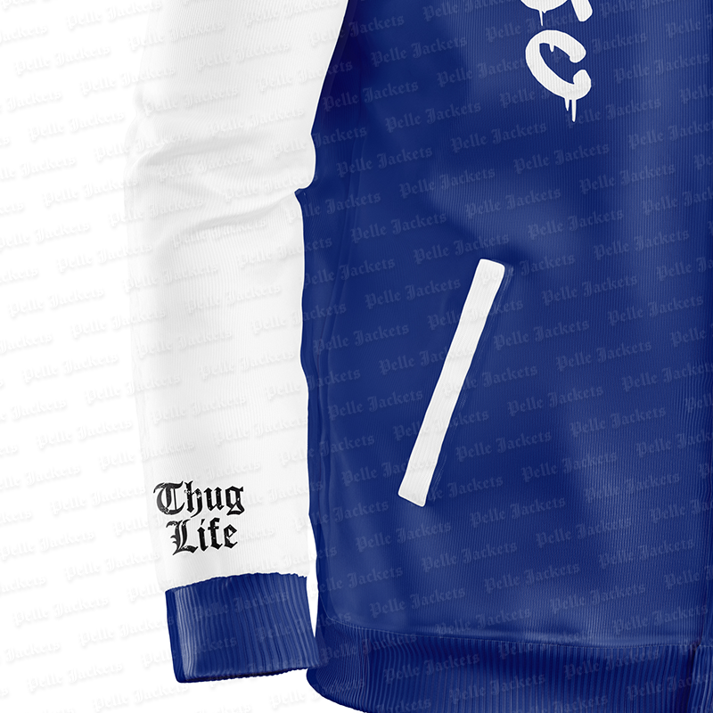 Tupac Legends Never Die Blue Varsity Jacket image 5